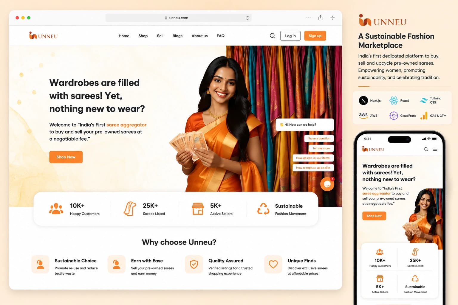 Unneu – Sustainable Fashion Marketplace for Pre-Owned Sarees